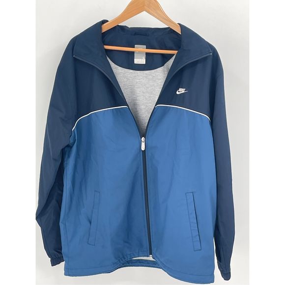 Nike Jacket Men’s Large Blue Full Zip‎ Windbreaker 2 Tone - Picture 7 of 13